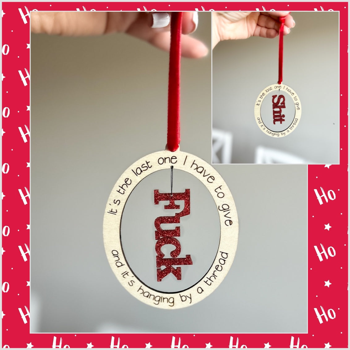 Christmas Ornament-Hanging by my last thread / Adult Christmas ornament / funny Christmas ornament